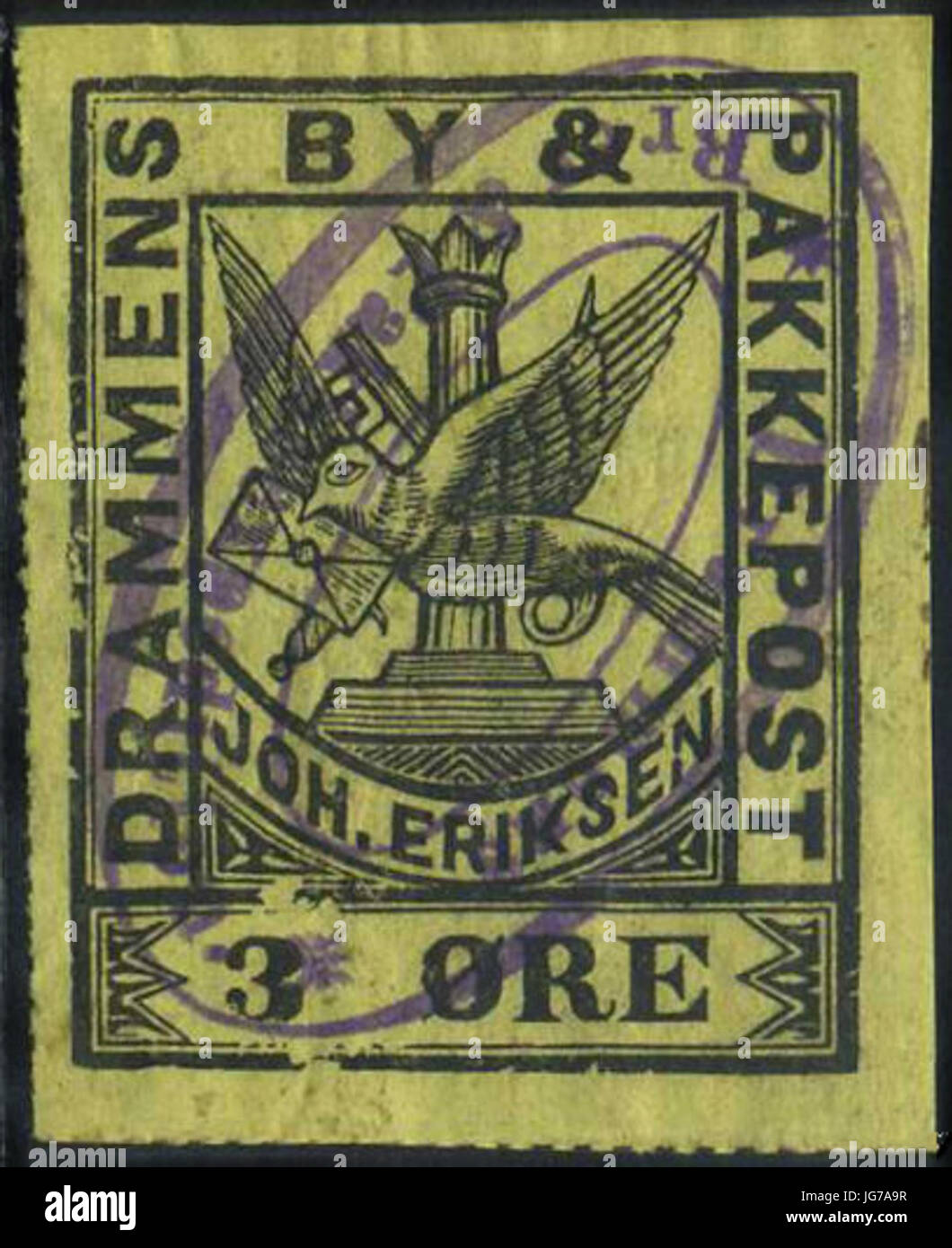 StampDrammenLockalPost28Eriksen29 Foto Stock