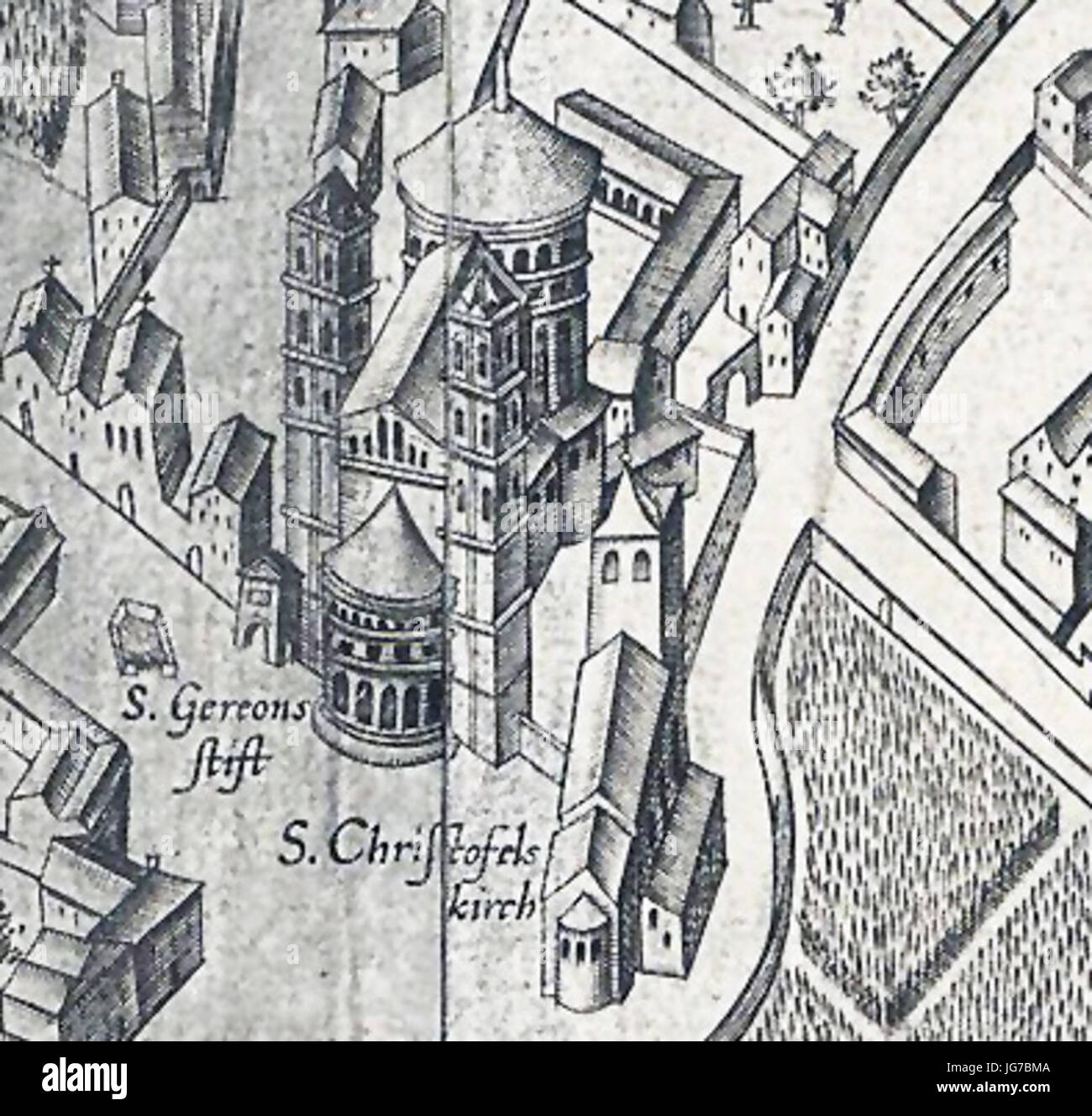 St-Gereon-und-Christoph-Köln-1571-n-A-Mercator Foto Stock