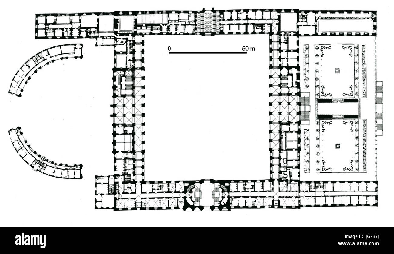 Stockholms slott bottenvån, norr uppåt Foto Stock