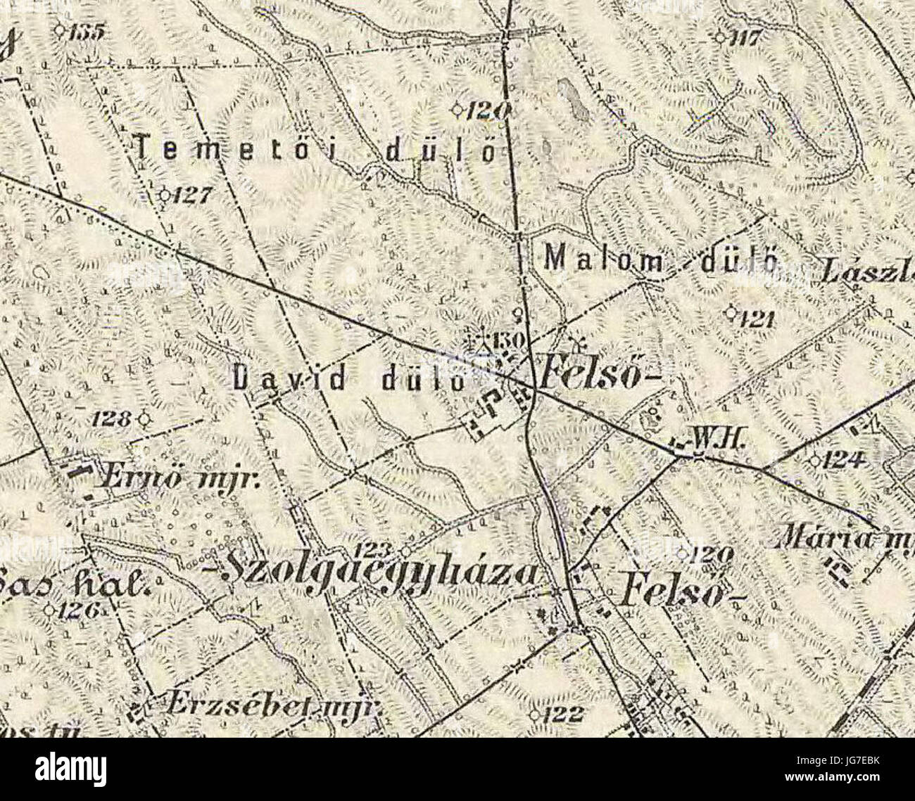 Szabadegyháza-harmadik-katonai-felmérés-térképe Foto Stock