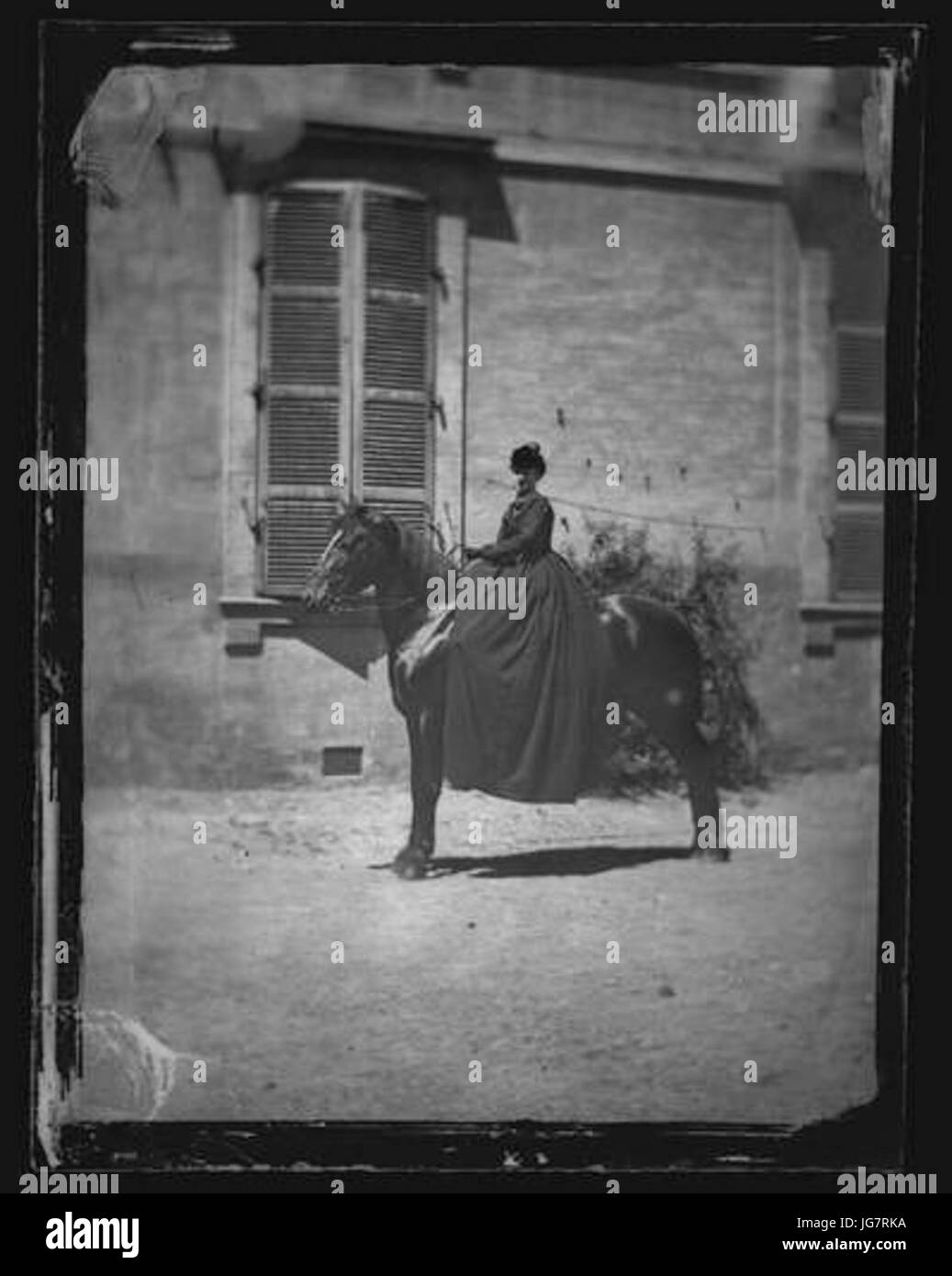 Tolosa. Rue d Astorg. Charlotte de Gomiécourt à Cheval 28186929 - 51Fi94 - Fonds Trutat Foto Stock