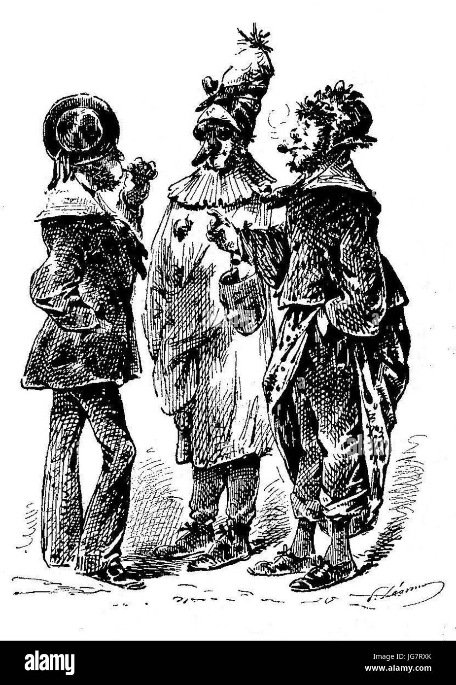 Marins en carnaval - Paolo Léonnec - Le Journal amusant - 21 mars 1874 Foto Stock