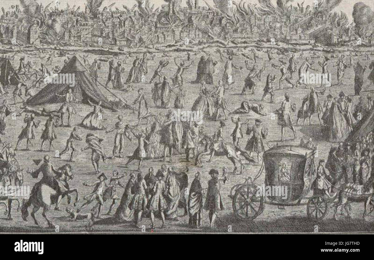 Tremblement de Terre de Lisbonne en 1755 Foto Stock