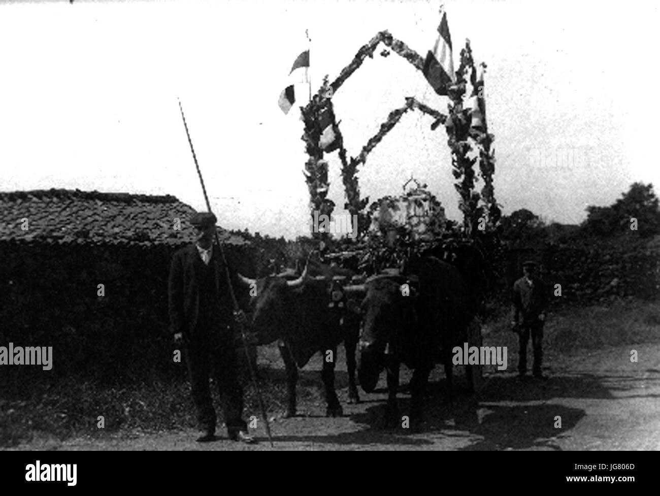 Urzelina, Ilha de São Jorge, 1910, festas populares, 1, Arquivo de Villa Maria, Angra do Heroísmo, Ilha Terceira, Açores Foto Stock