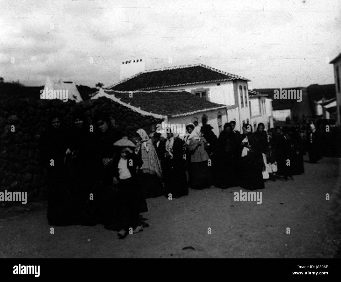 Urzelina, Ilha de São Jorge, 1910, festas populares, 2, Arquivo de Villa Maria, Angra do Heroísmo, Ilha Terceira, Açores Foto Stock