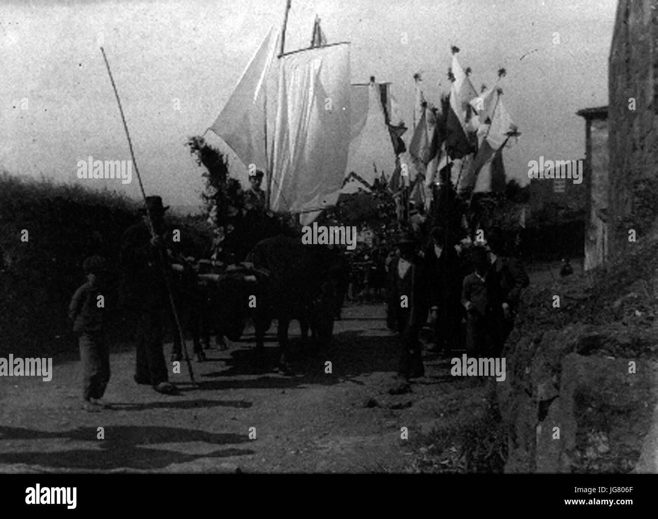 Urzelina, Ilha de São Jorge, 1910, festas populares, 3, Arquivo de Villa Maria, Angra do Heroísmo, Ilha Terceira, Açores Foto Stock