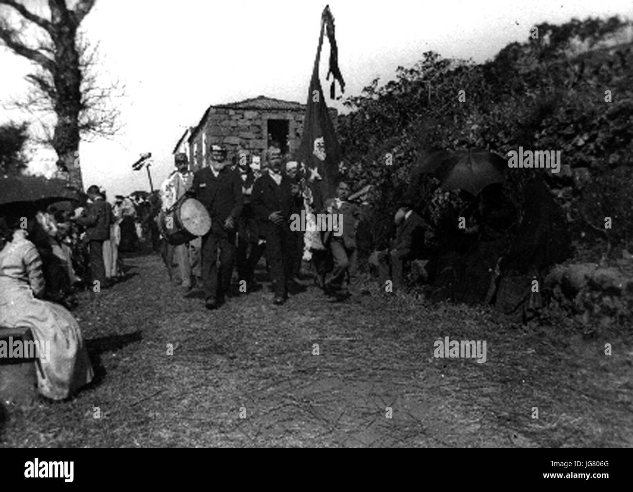 Urzelina, Ilha de São Jorge, 1910, festas populares, 4, Arquivo de Villa Maria, Angra do Heroísmo, Ilha Terceira, Açores Foto Stock
