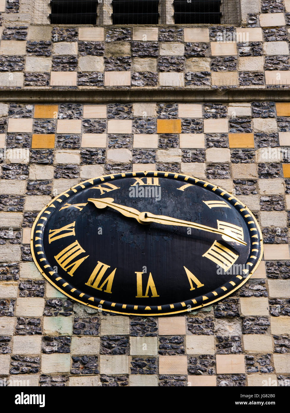 Orologio, Minster of St Mary the Virgin, Reading, Berkshire, Inghilterra, Regno Unito, GB. Foto Stock