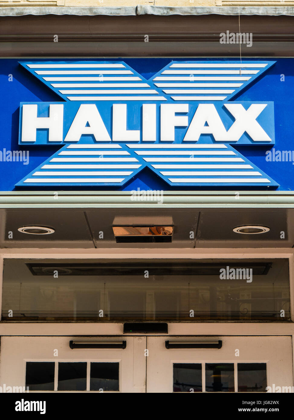 Halifax Bank segno, Reading, Berkshire, Inghilterra Foto Stock