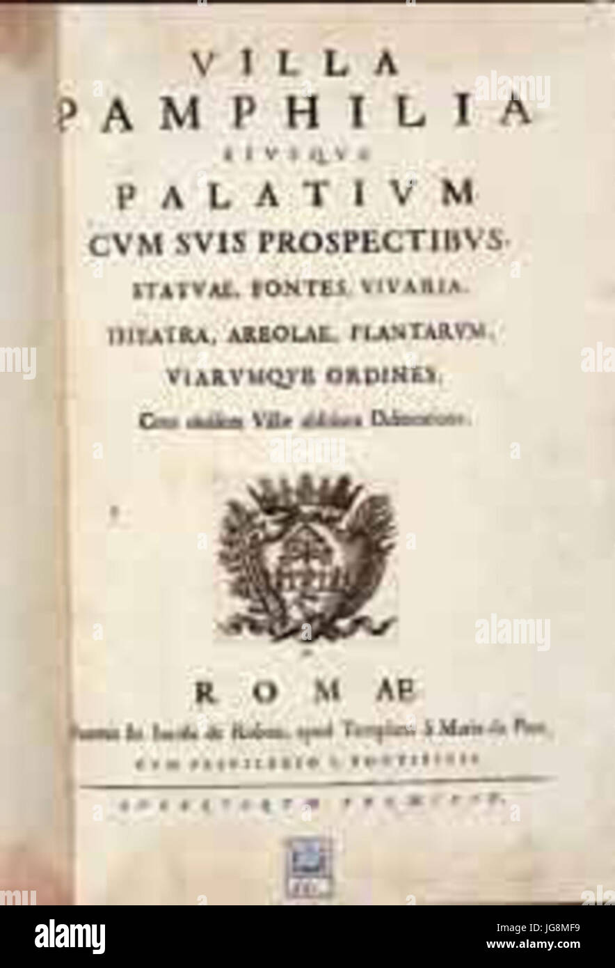 Villa Panfilia eiusque palatium 1660 Foto Stock