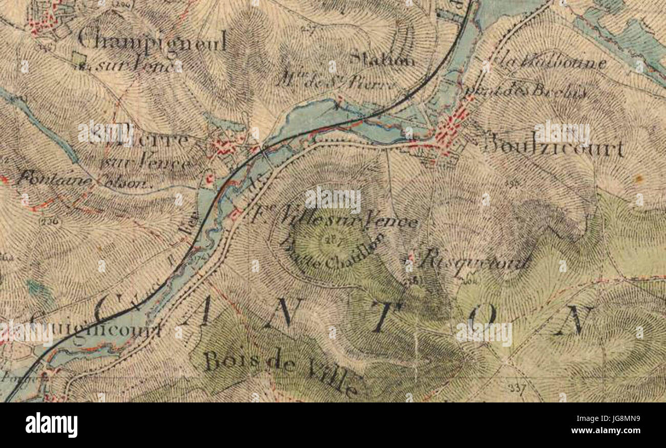 Ville-sur-Vence-carte d état principali Foto Stock