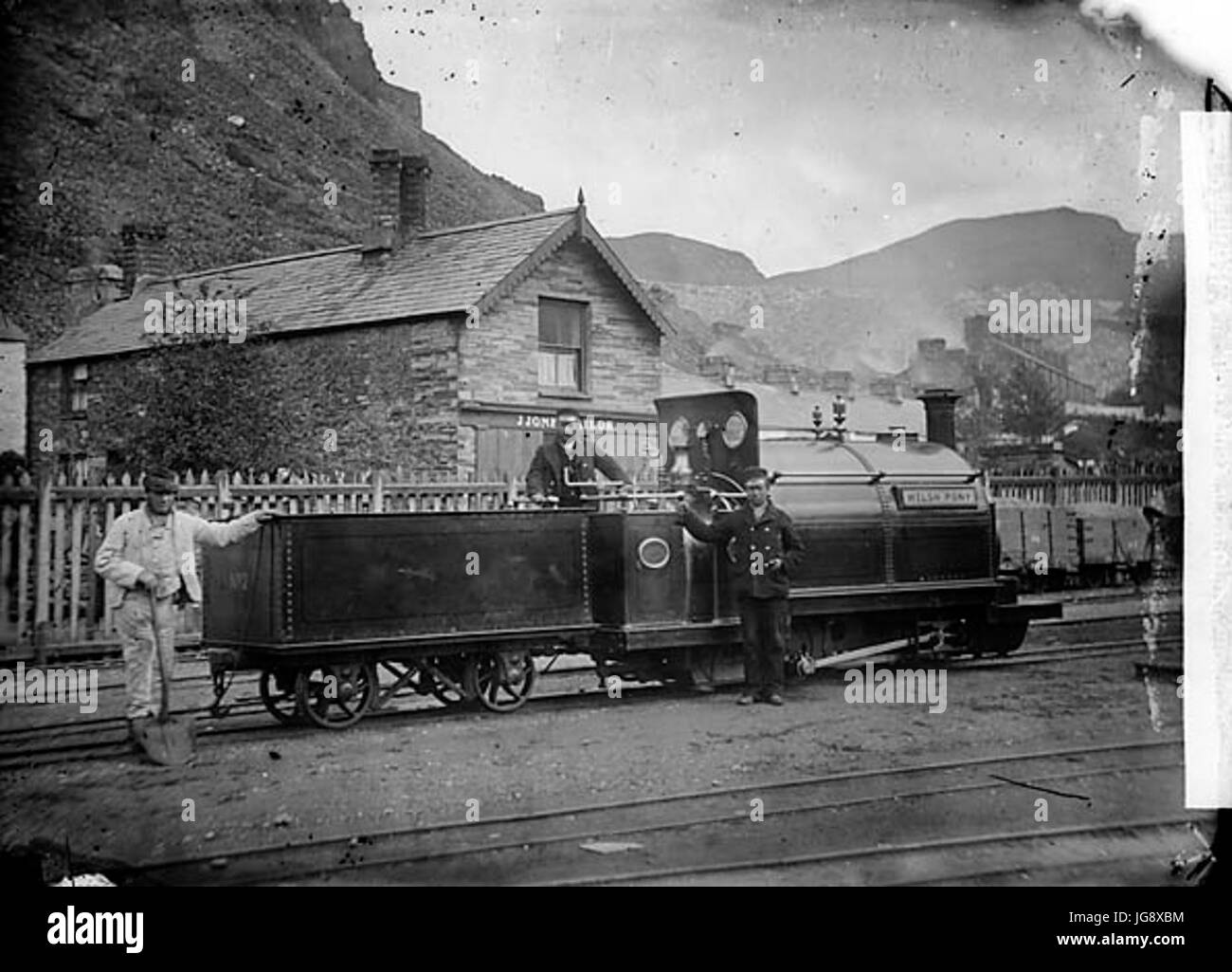 Pony Welsh motore locomotiva Ffestiniog railway NLW3363953 Foto Stock