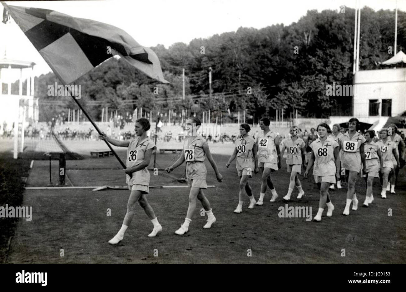 Le donne s World Games 1926 team svedese marching Foto Stock