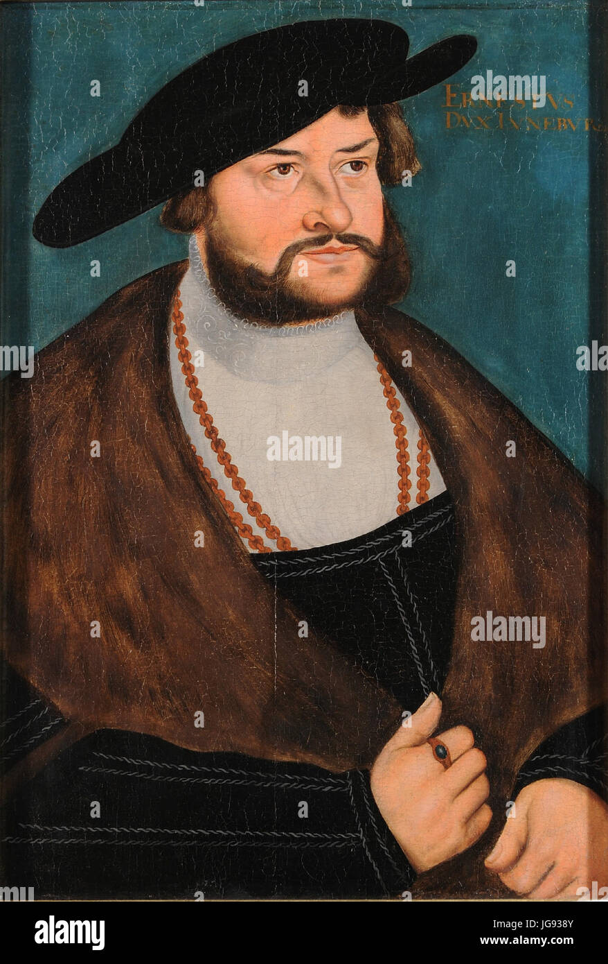 Lucas Cranach d.Ä. (Werkst.) - Ernst der Bekenner, Herzog von Braunschweig-Lüneburg-celle Foto Stock