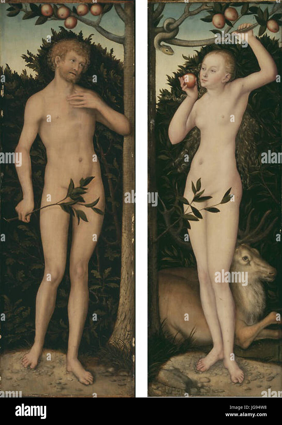 Lucas Cranach d.Ä. - Adam und Eva (Gemäldepaar), Art Institute di Chicago Foto Stock Lucas Cranach d.Ä. - Adam und Eva (Gemäldepaar), Art Institute di Chicago Foto Stock
