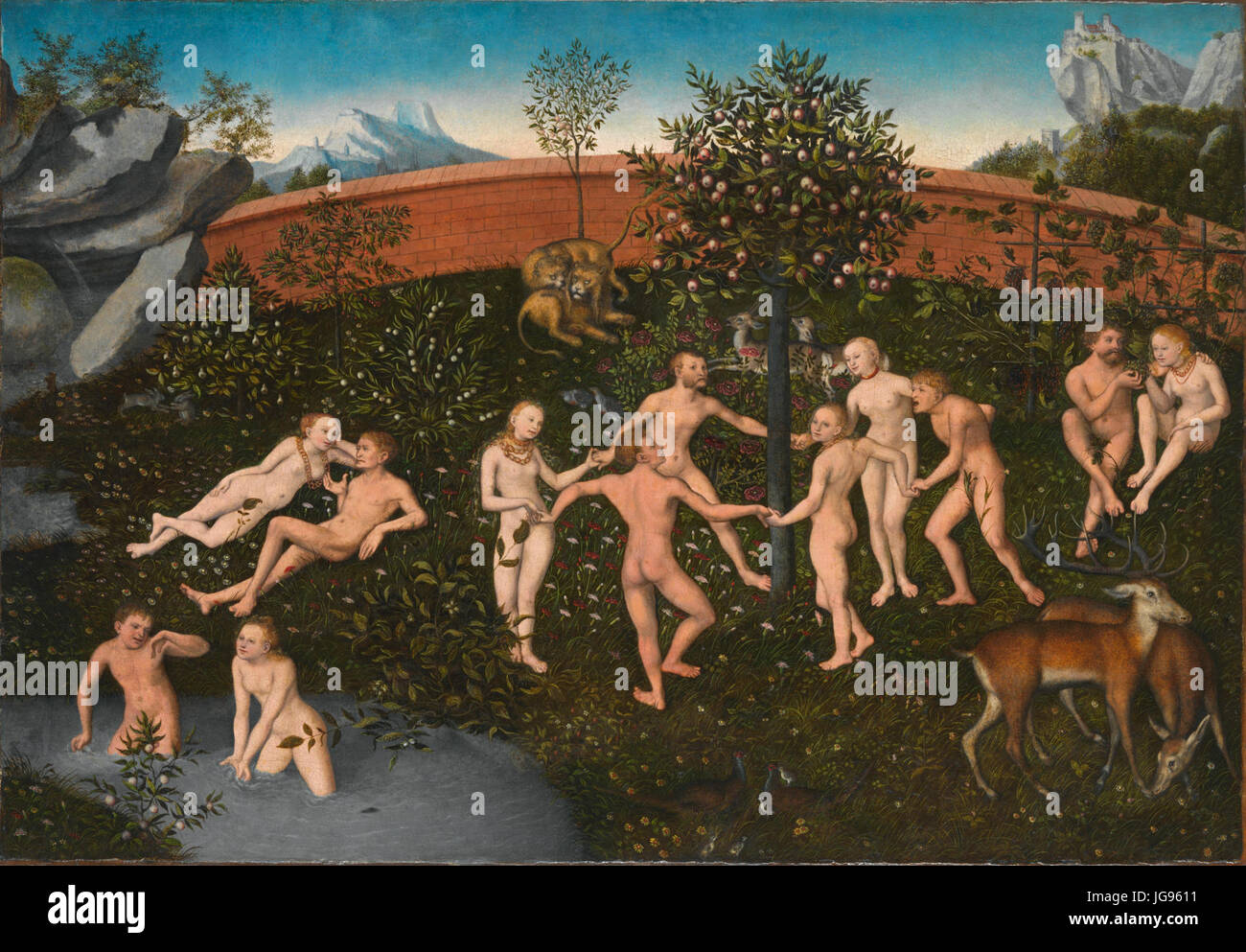 Lucas Cranach d.Ä. - Das Goldene Zeitalter (Alte Pinakothek) Foto Stock