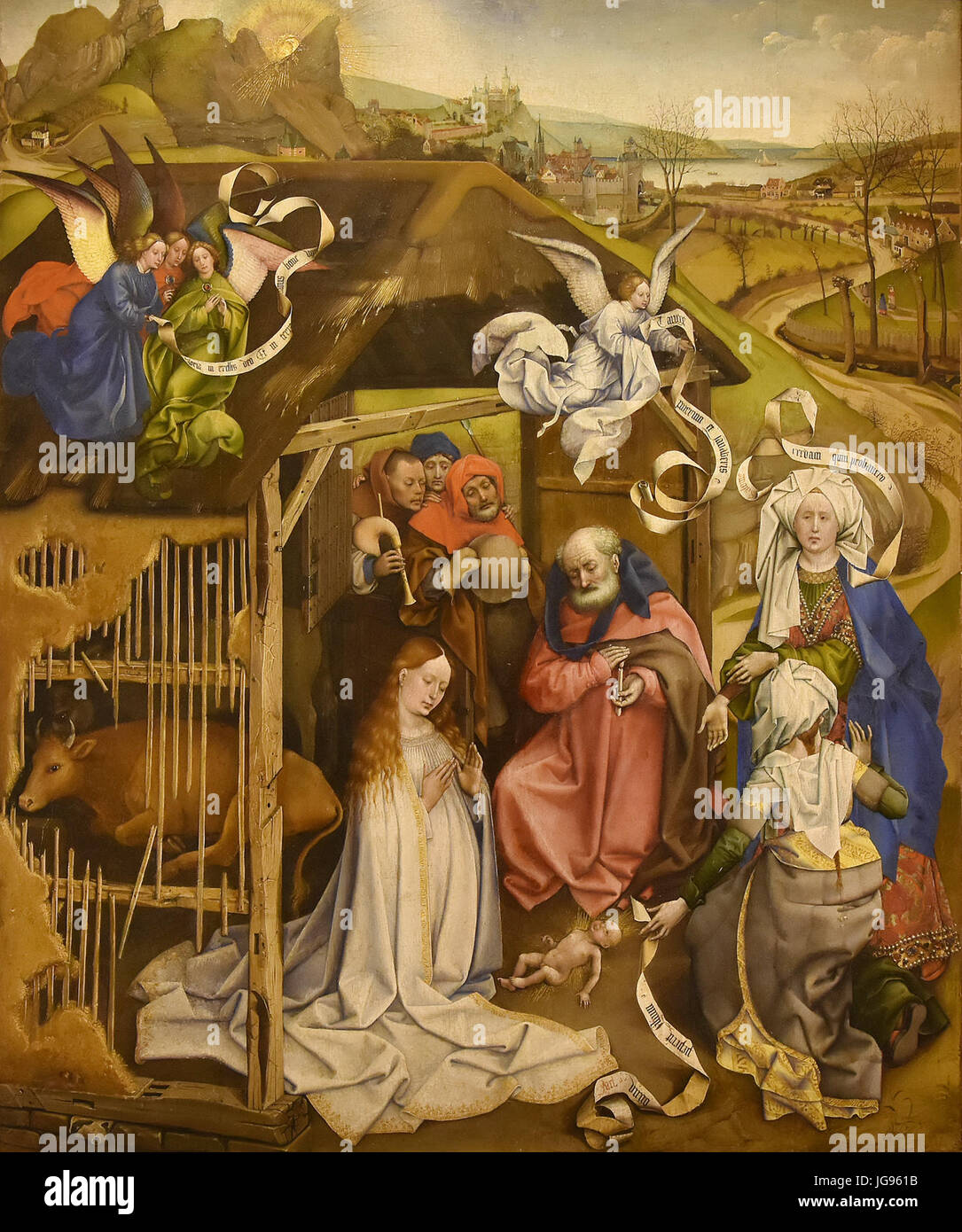 Meester van Flémalle (actief 1410-1440) Geboorte en aanbidding door de i pastori - Musée des Beaux-Arts de Dijon 23-10-2016 10 a 28-19 Foto Stock