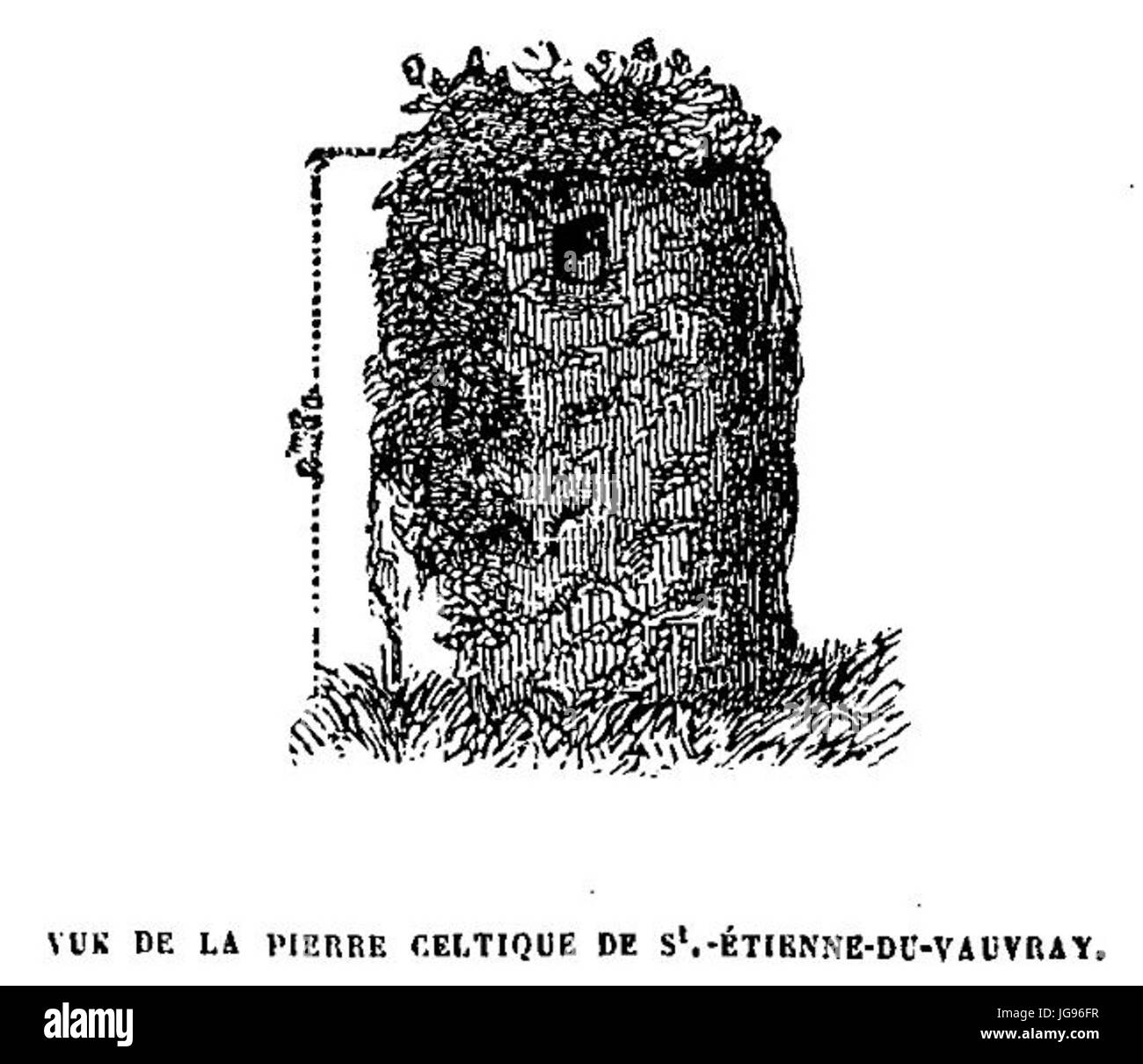 Menhir de la Basse Crémonville dessiné par Bonnin Foto Stock