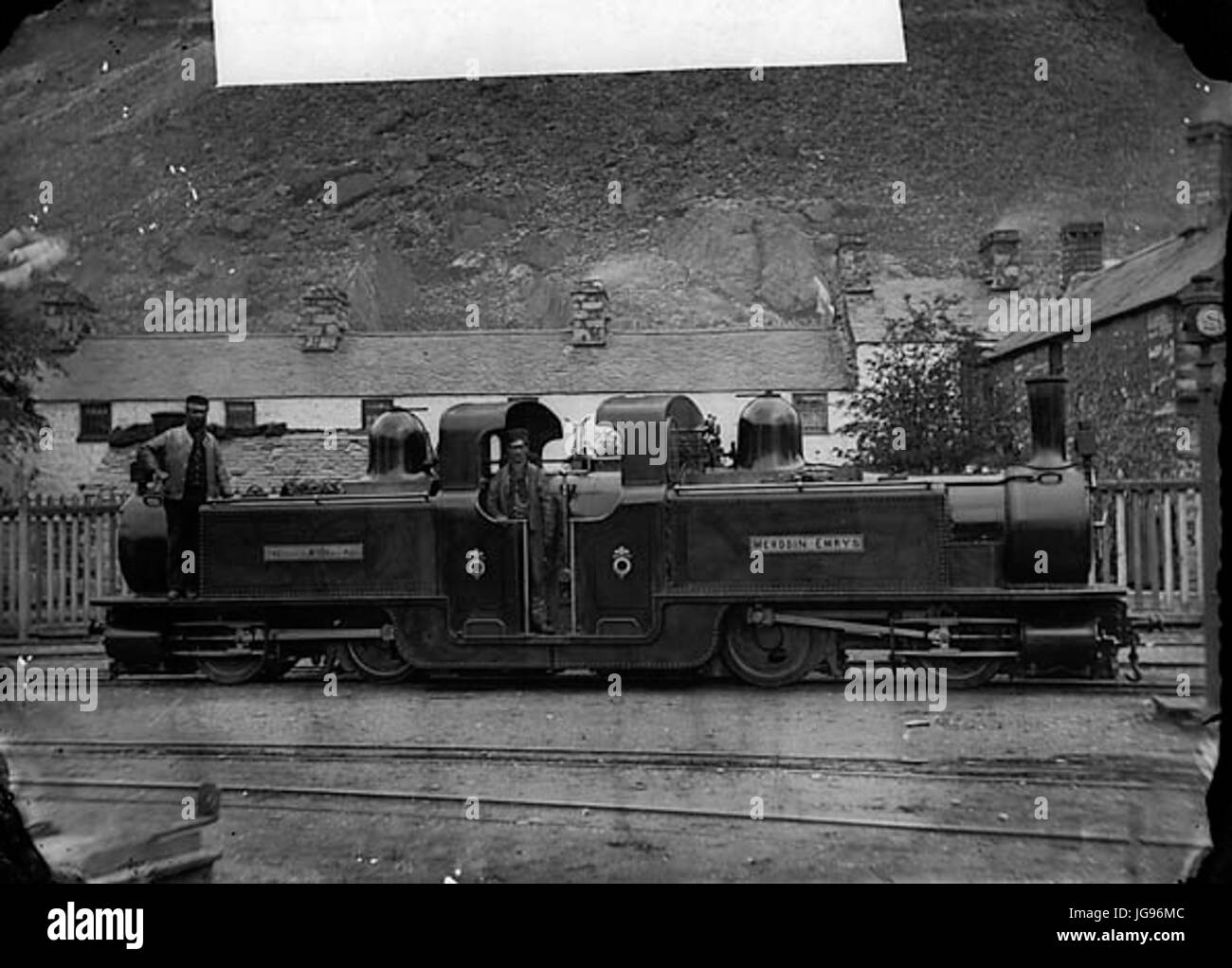 Merddin locomotiva Emrys Ffestiniog railway NLW3363952 Foto Stock