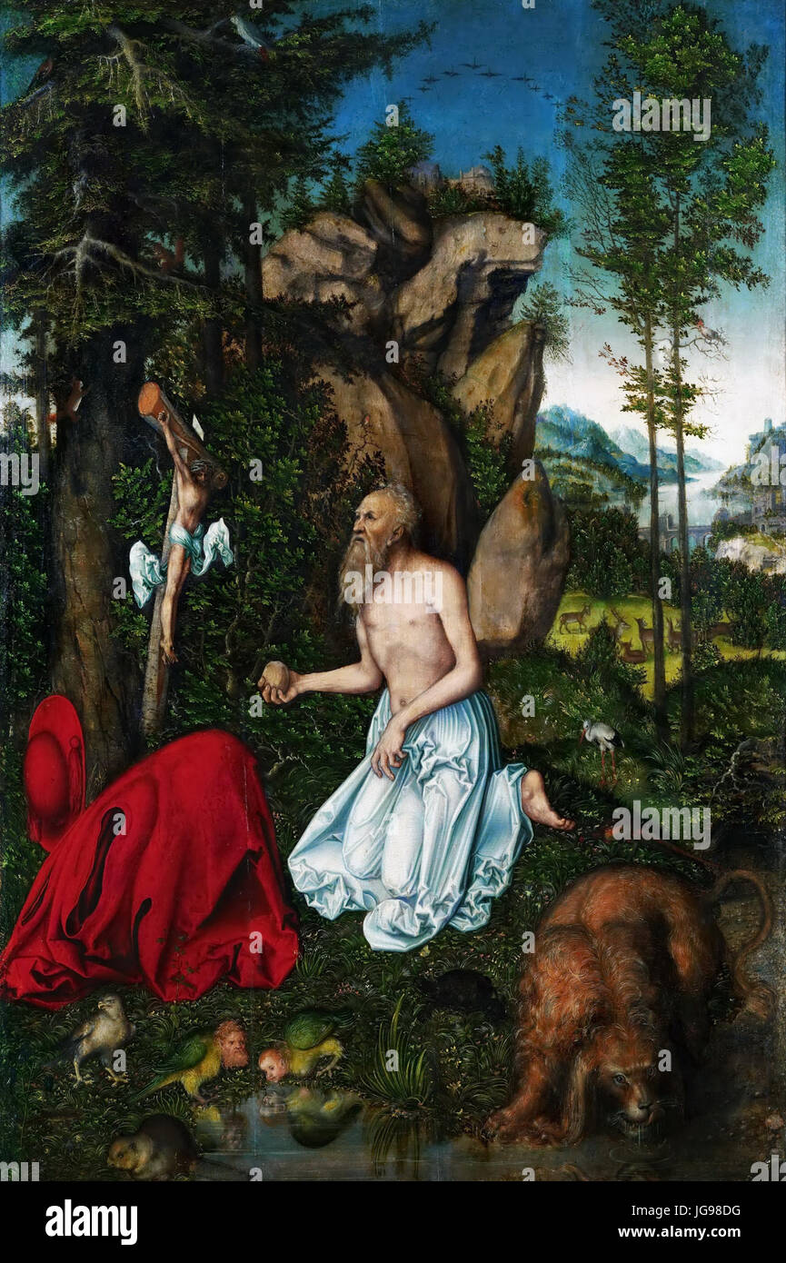 Lucas Cranach d. Ä. - Der heilige Hieronymus (ca.1525, Ferdinandeum) Foto Stock