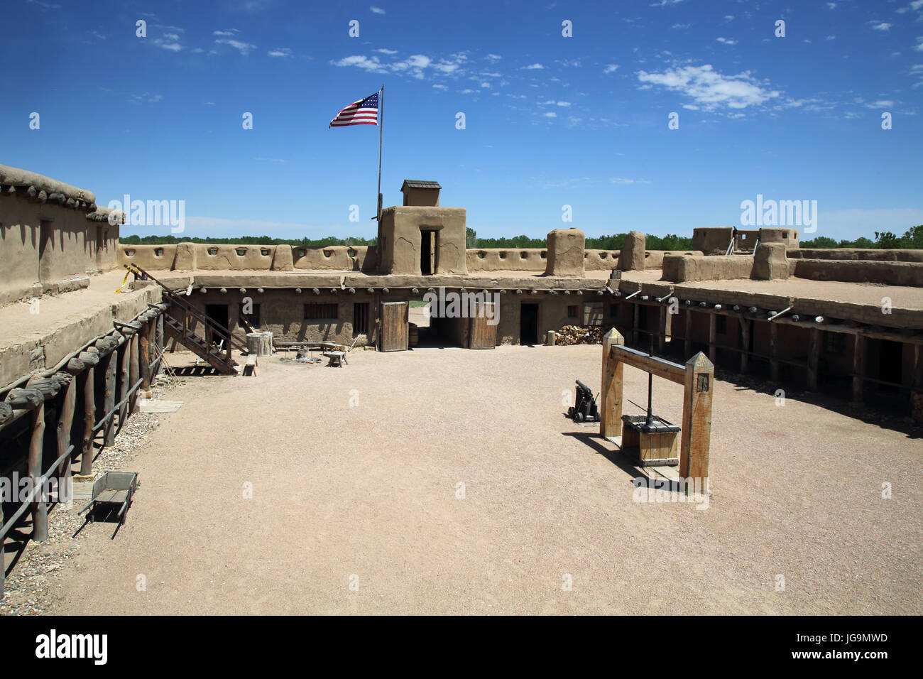 Bents old fort, una grande hiistoric adobe fort e trading post in Colorado Foto Stock