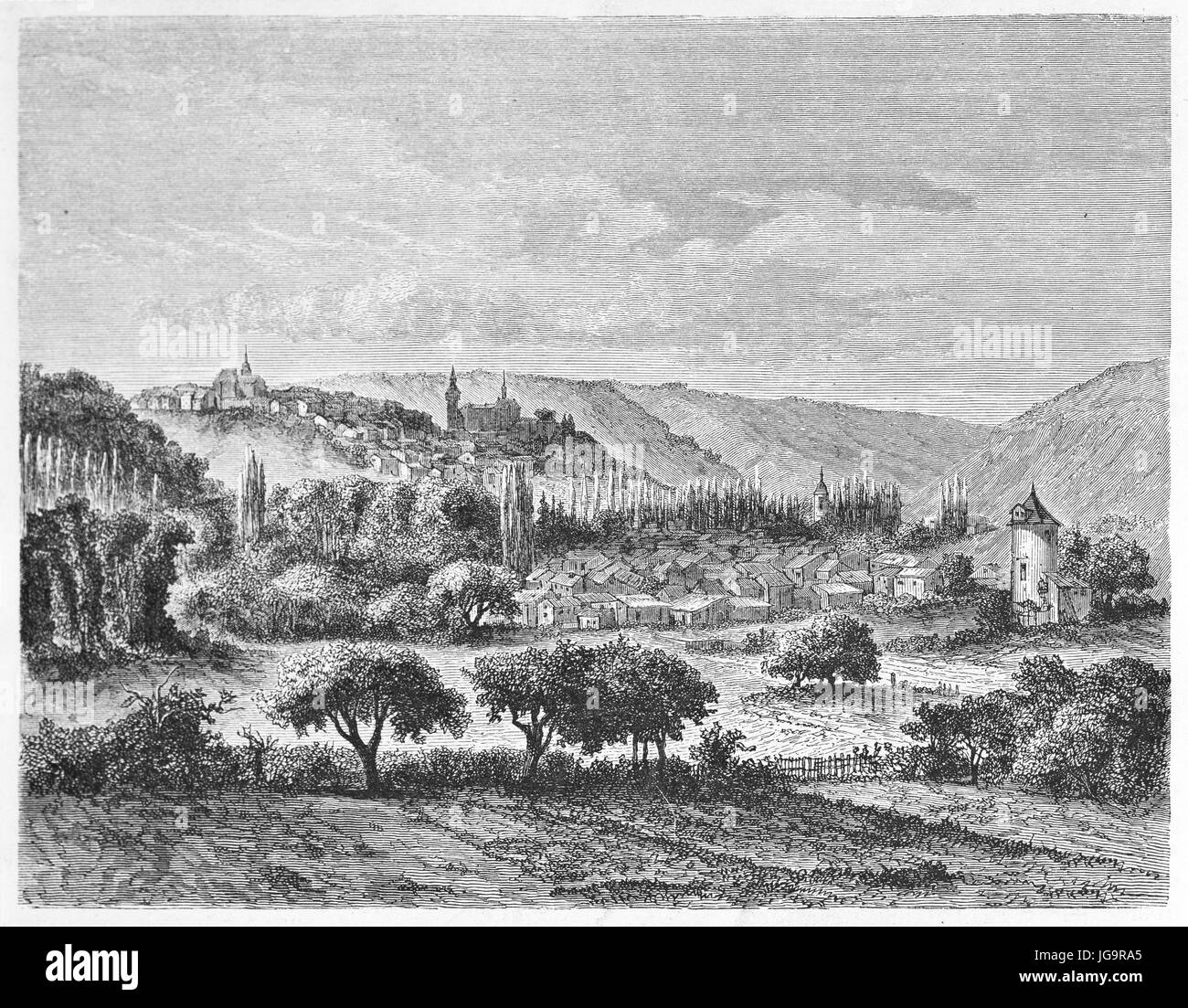 Vecchio vista del Bar-le-Duc, dipartimento Méuse, Francia. Creato da Lancelot, pubblicato in Le Tour du Monde, Parigi, 1861 Foto Stock