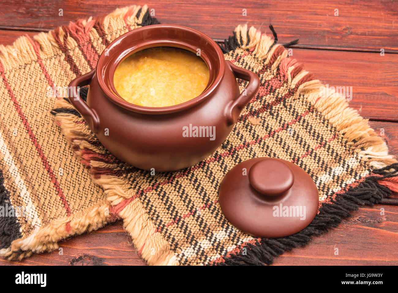 Bielorussi e ucraini cucina tradizionale: porridge di zucca Foto Stock