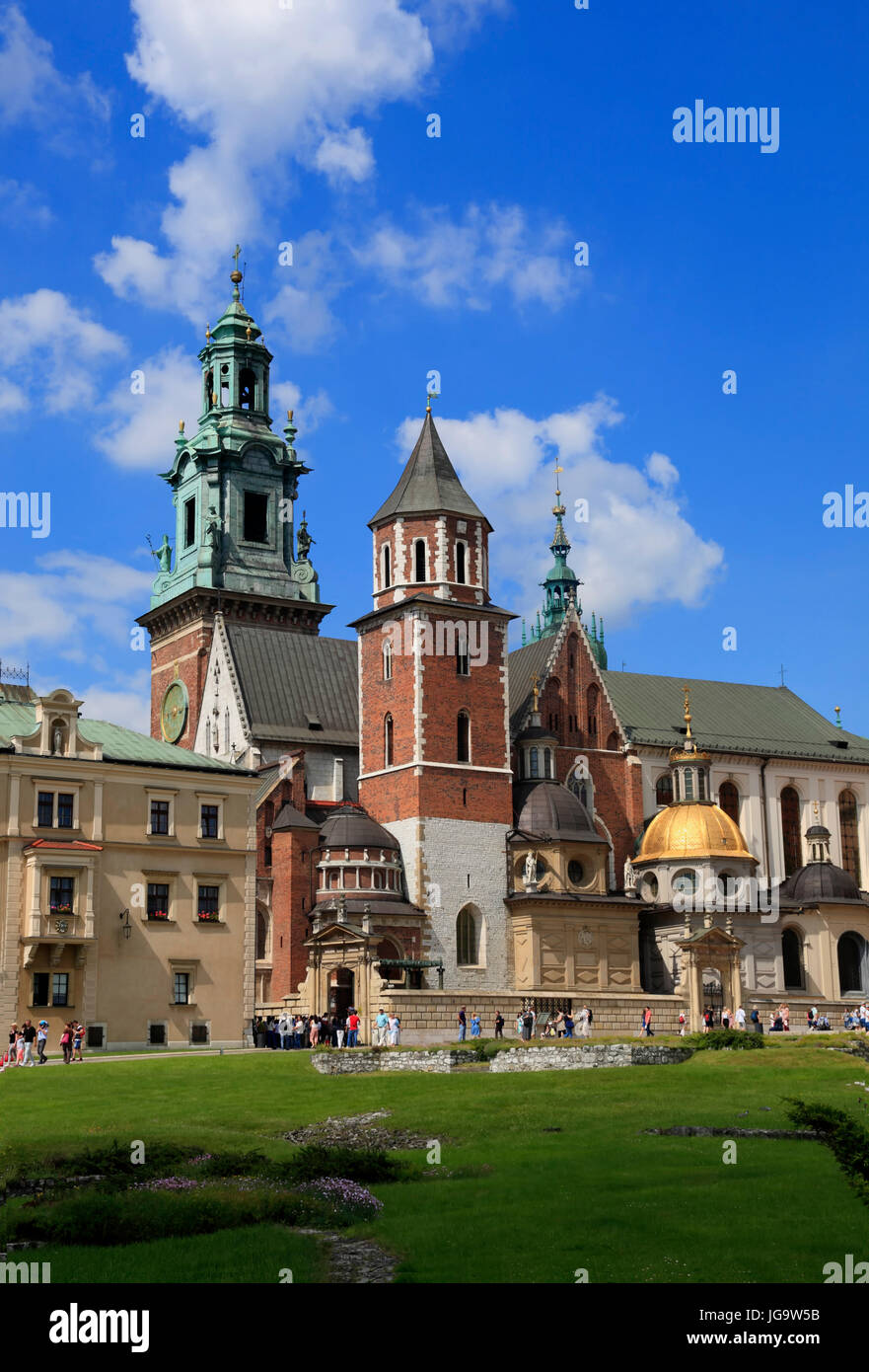 Cattedrale sul colle di Wawel, Cracovia, in Polonia, in Europa Foto Stock