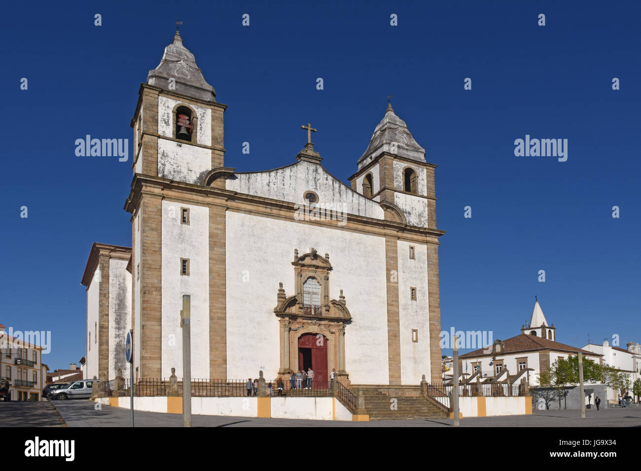 Santa Maria da Devesa chiesa , Castelo de Vide village, Alentejo, Portogallo Foto Stock