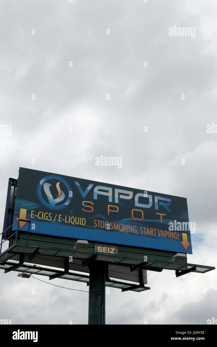 Foto di stock di vapore posto segno, STATI UNITI D'AMERICA. Foto Stock