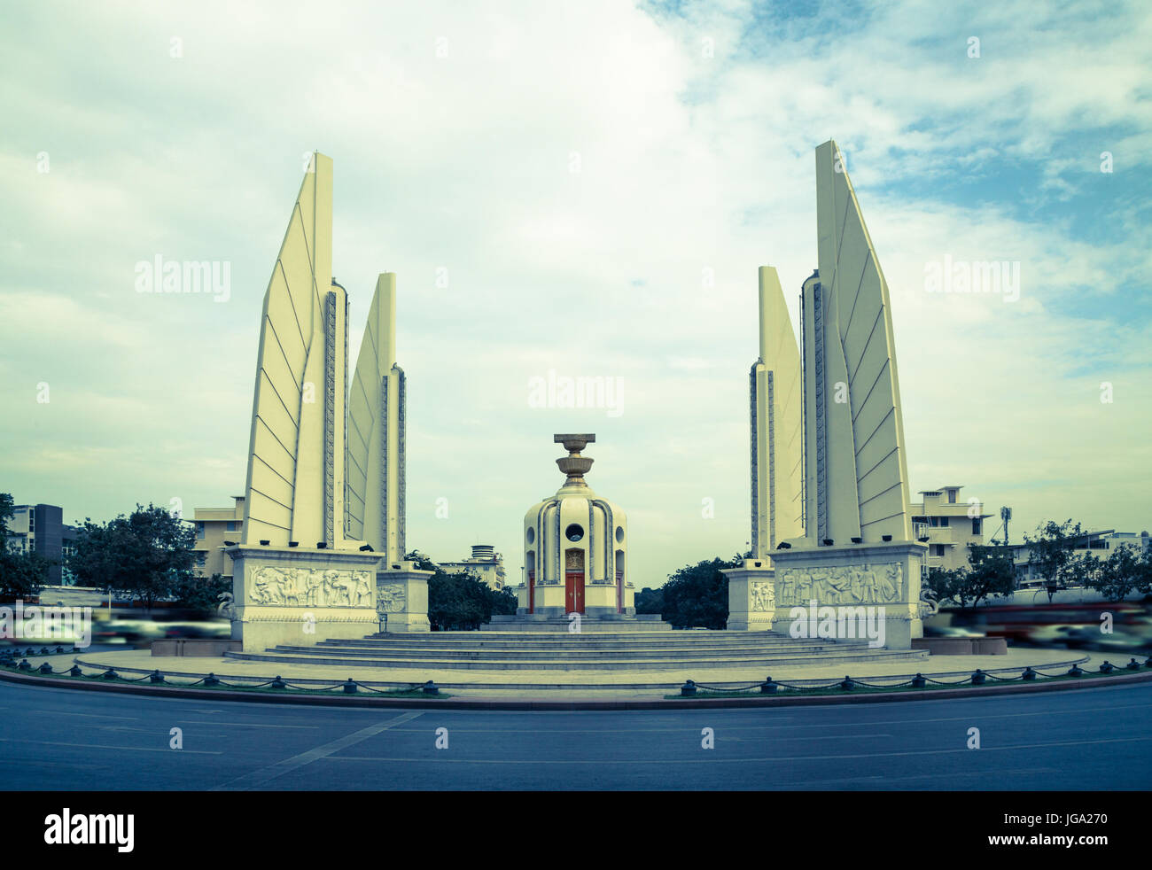 La democrazia un monumento Bangkok Panorama di attrazione. Foto Stock