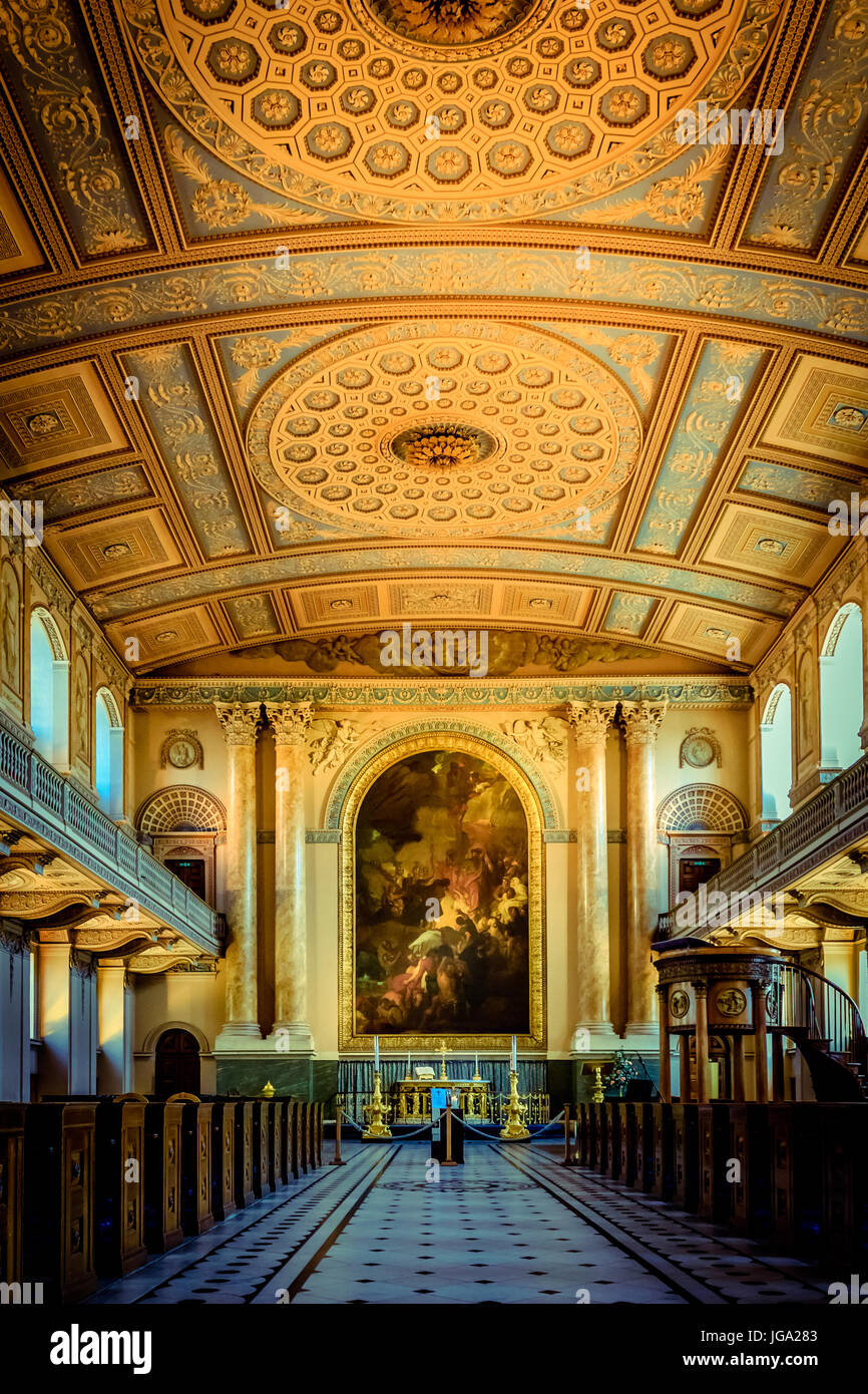 Greenwich Naval college chapel Foto Stock