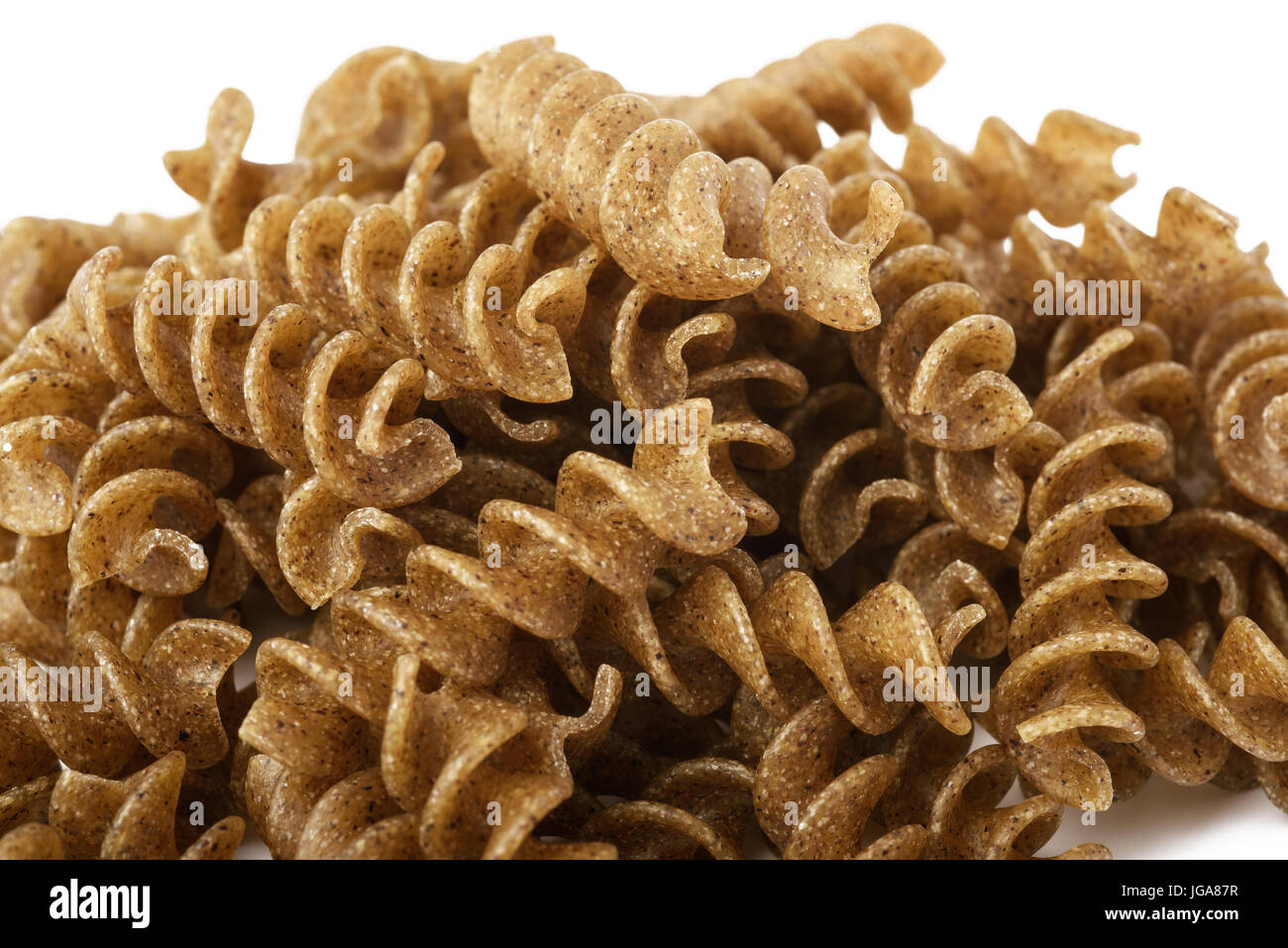 Integrali Fusilli gruppo isolato su sfondo bianco Foto Stock