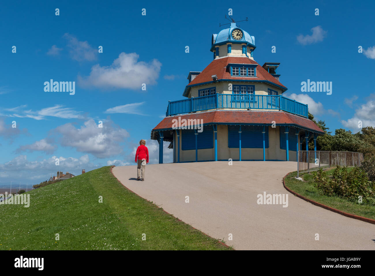 Il padiglione per montaggio e giardini sull'Esplande a Fleetwood Foto Stock