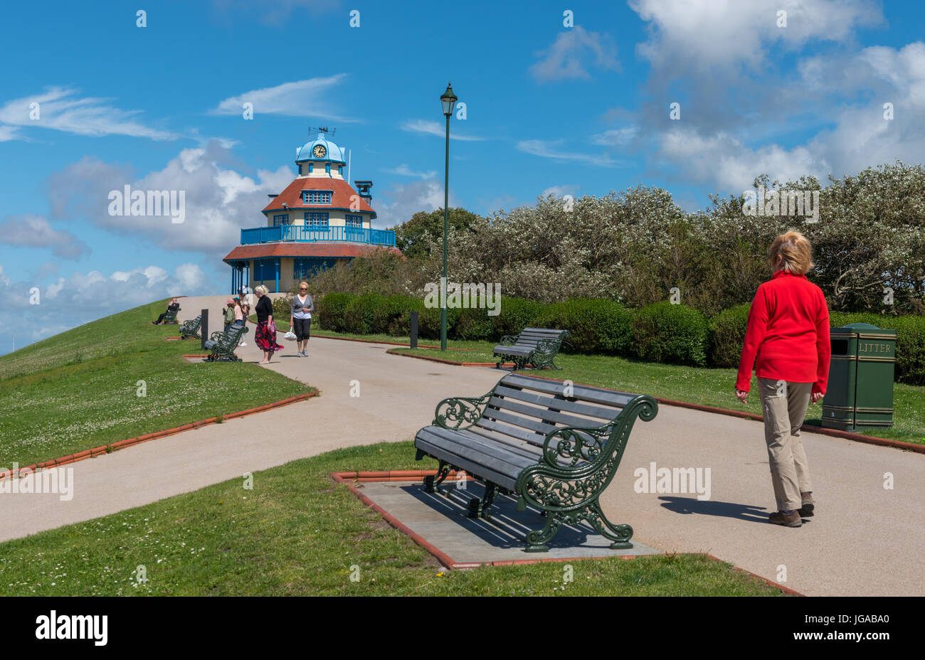 Il padiglione per montaggio e giardini sull'Esplande a Fleetwood Foto Stock