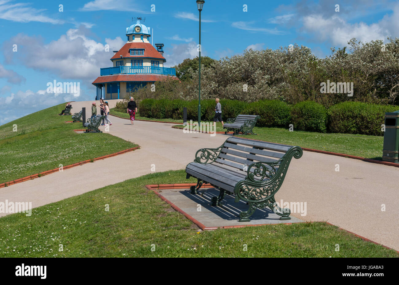 Il padiglione per montaggio e giardini sull'Esplande a Fleetwood Foto Stock