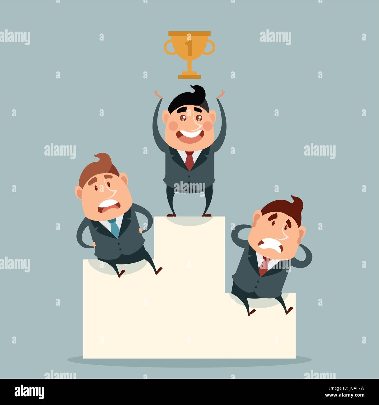 Il concetto di business circa il successo con la vittoria Illustrazione Vettoriale