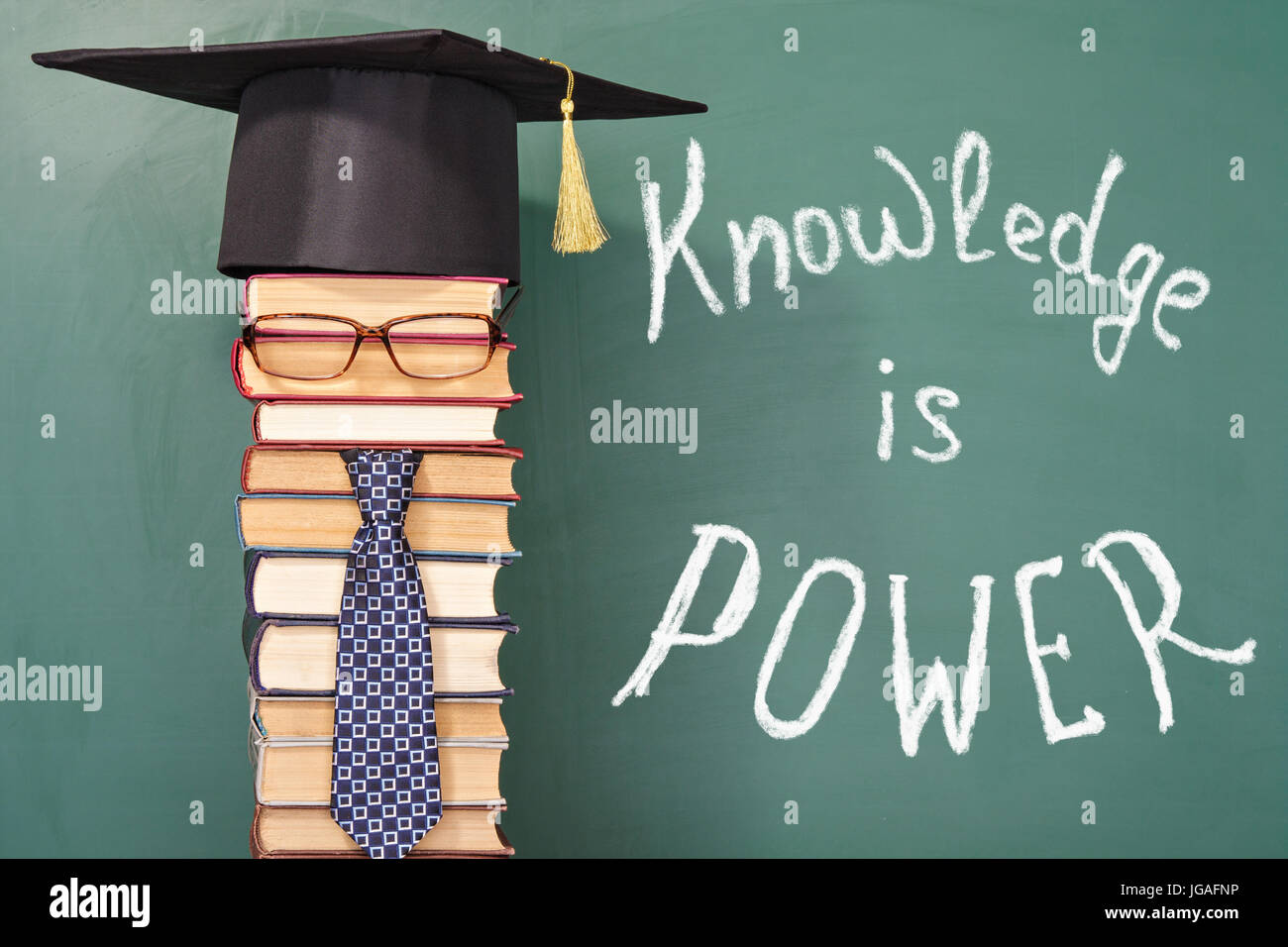La conoscenza è potere istruzione concetto divertente Foto Stock