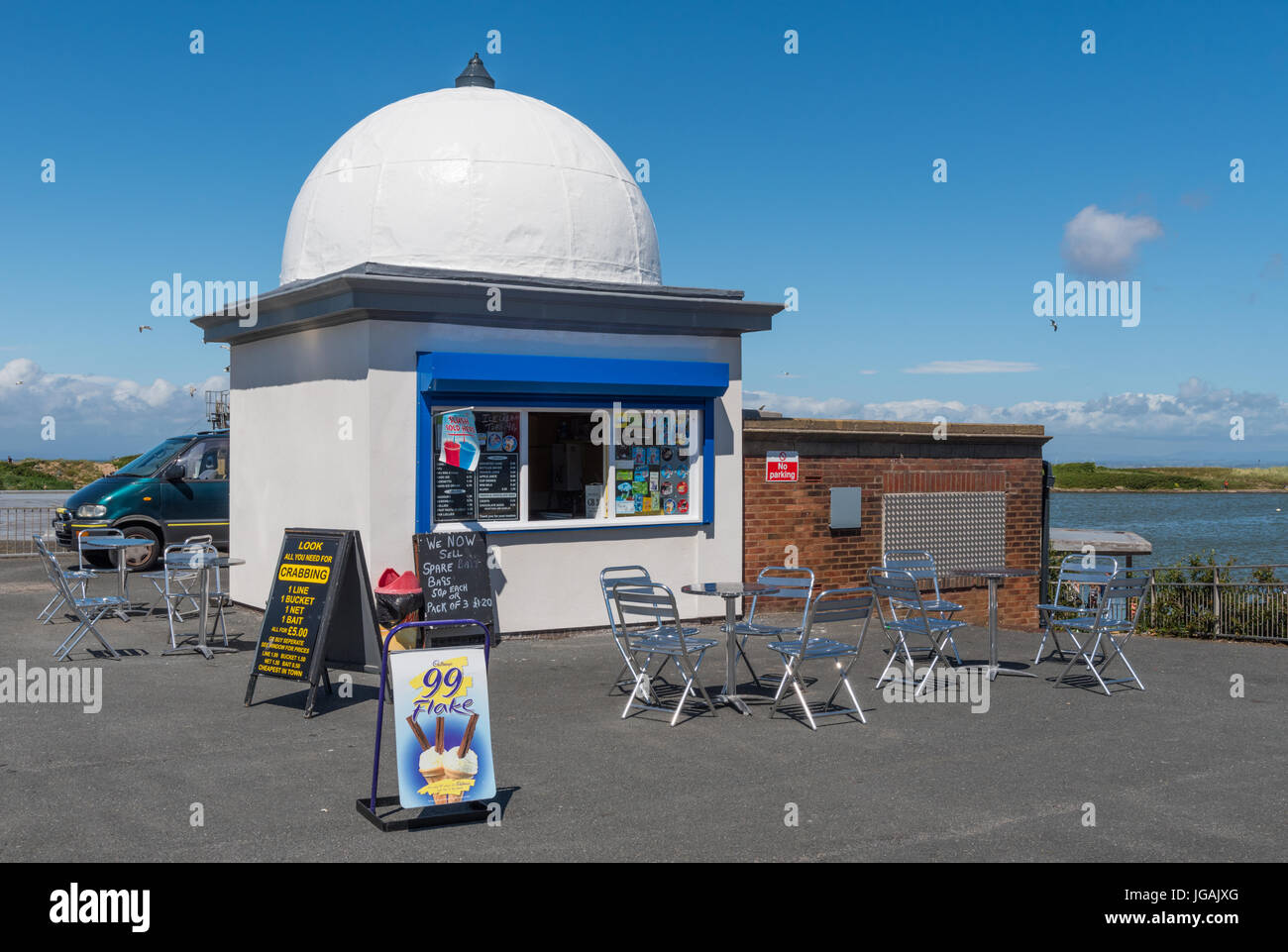 Gelato chiosco sul lungomare a Fleetwood Foto Stock