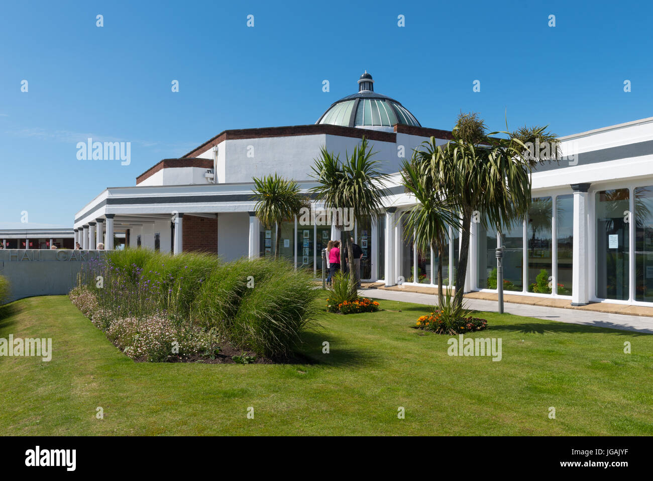 La Marine Hall sulla spianata di Fleetwood Foto Stock