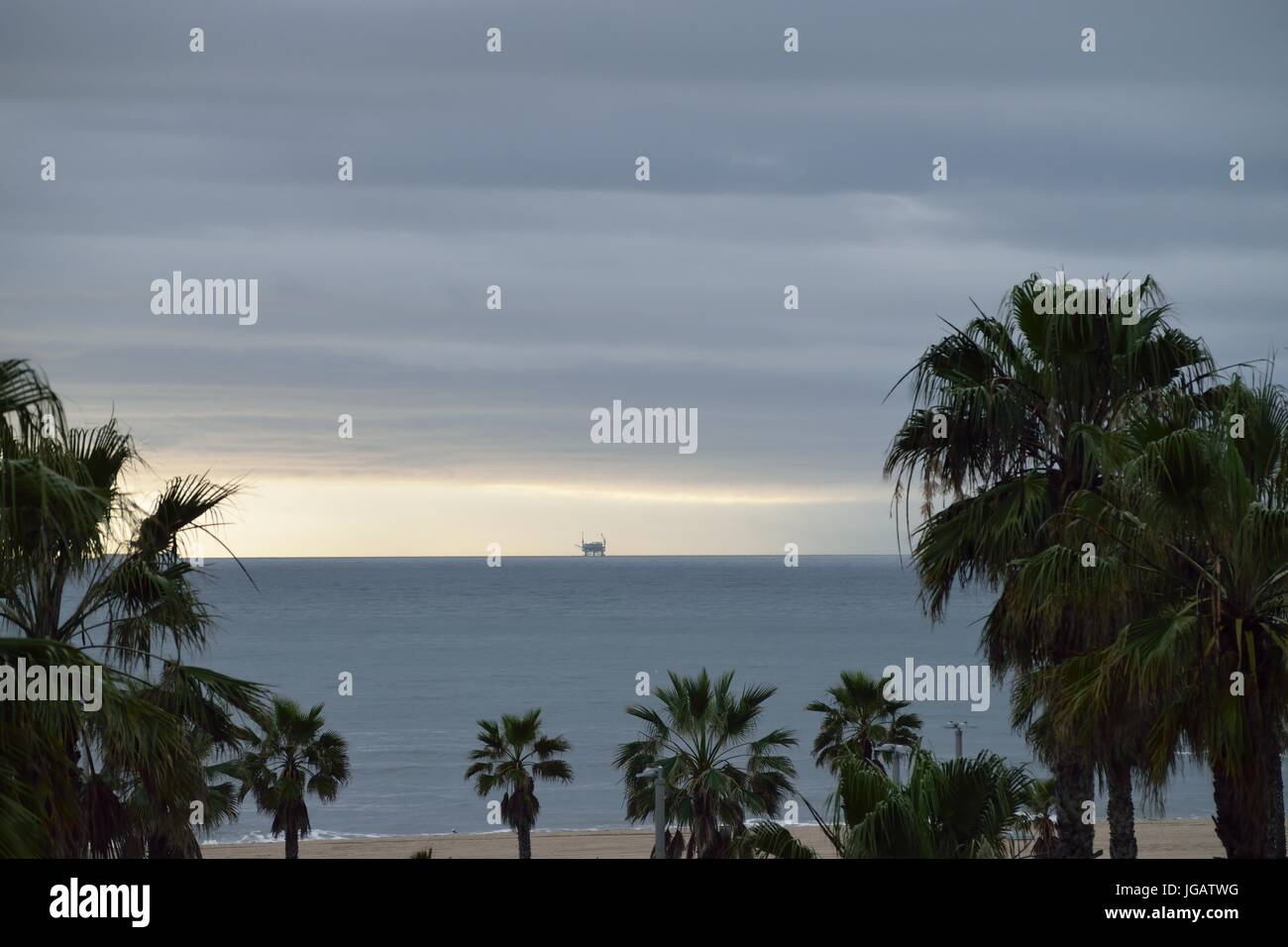 Tramonto a Huntington Beach, California Foto Stock