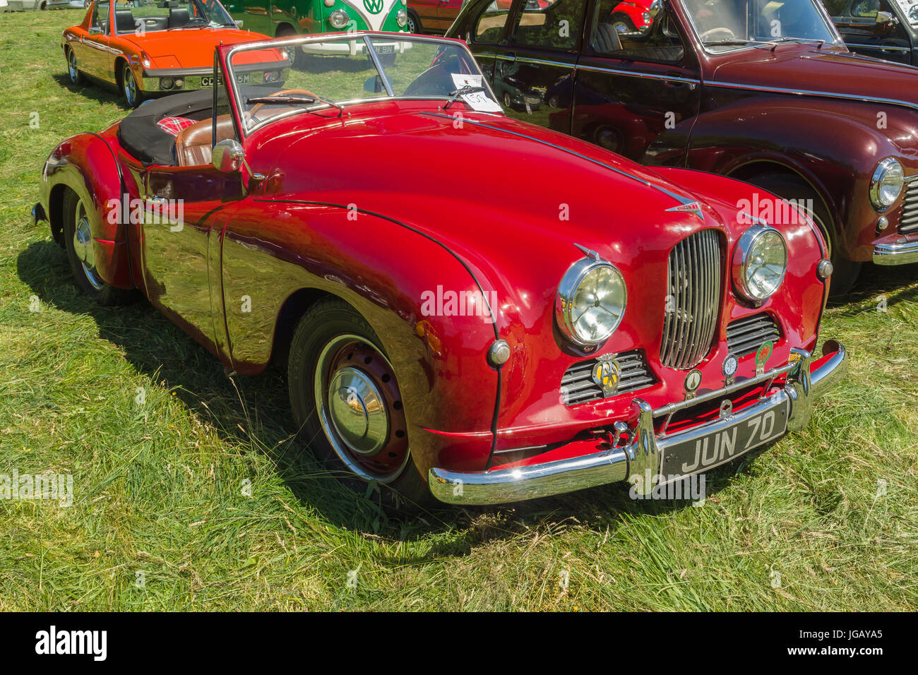 Jowett Jupiter un raro esempio di classic British due Seat Sport auto costruita dal 1950 al 1954 a un veicolo vintage rally Foto Stock