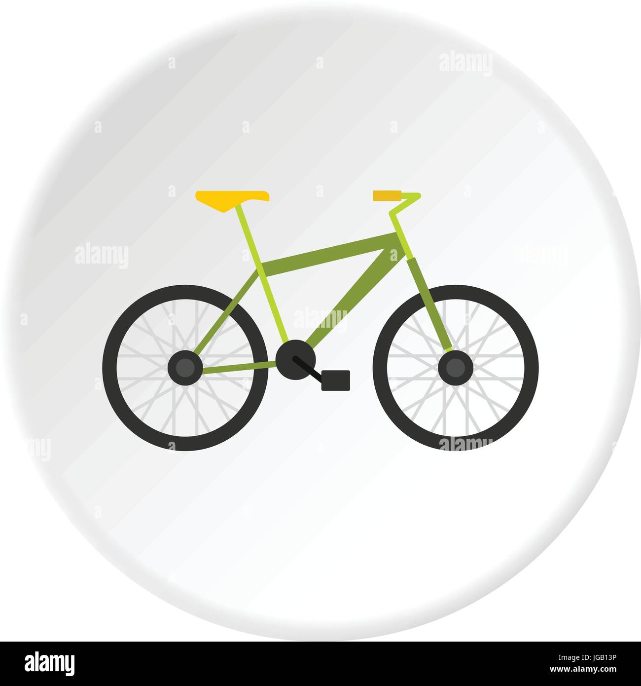 Green bike icona cerchio Illustrazione Vettoriale