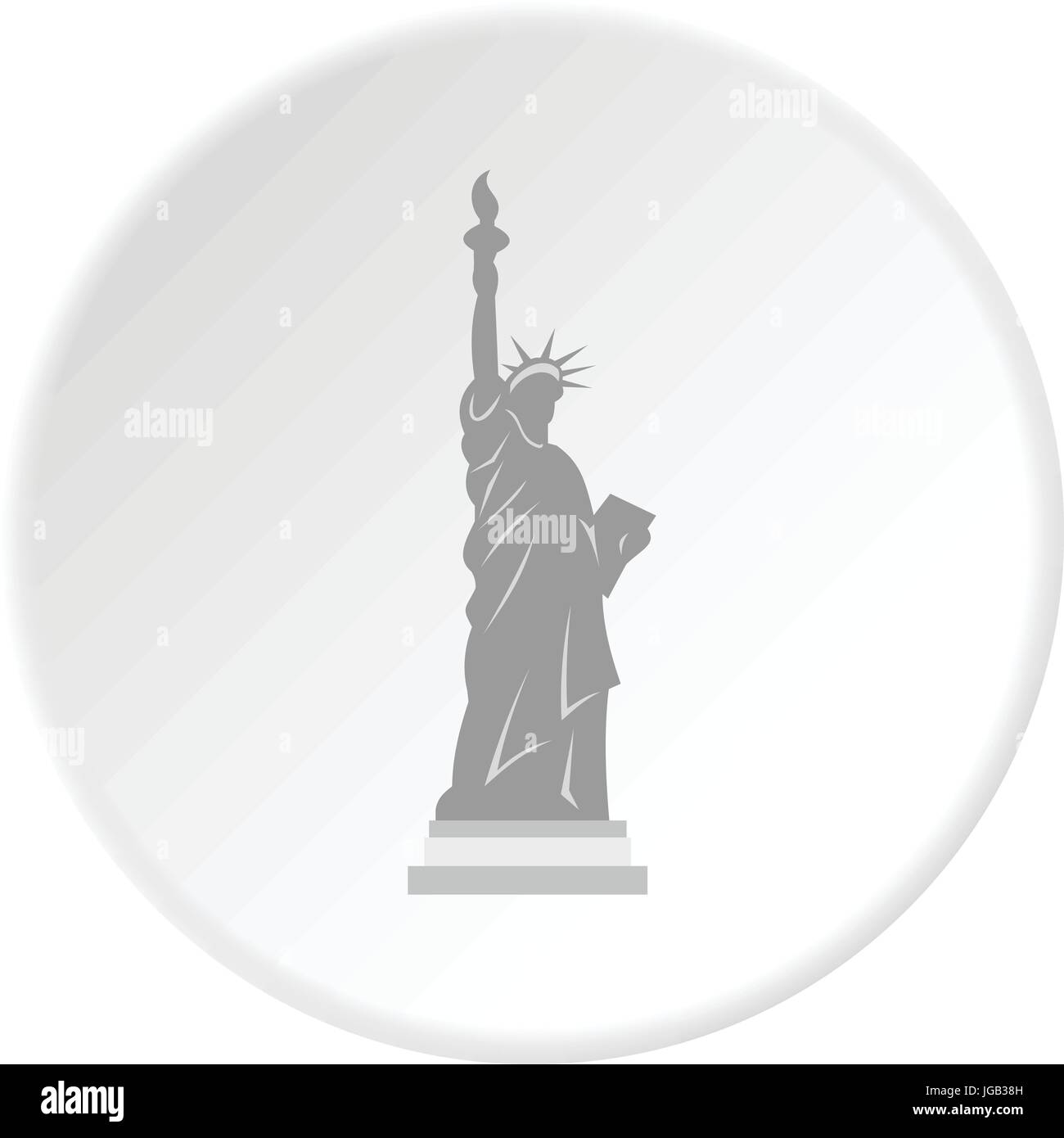 Statua della Libertà cerchio icona Illustrazione Vettoriale