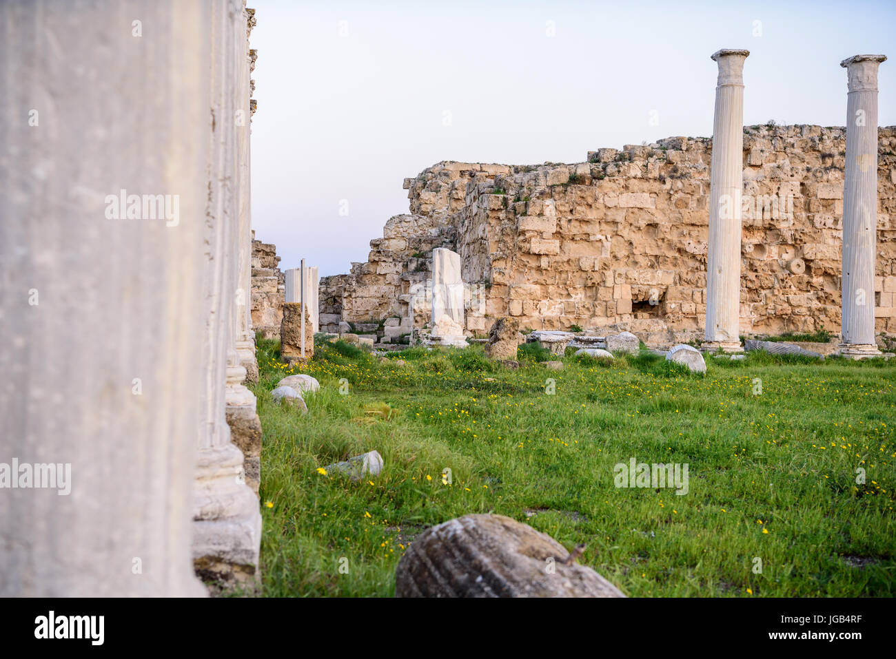 Antica città di Salamina si trova nella parte orientale di Cipro. Foto Stock