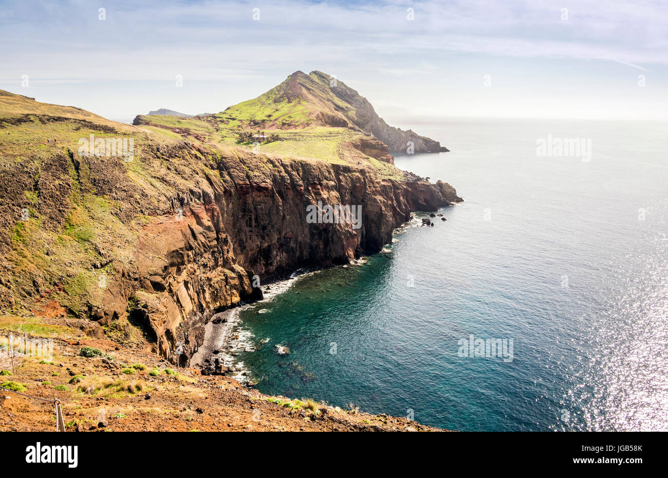 Bella vista sul sentiero di Ponto do Sao Lourenco, Madeira, Portogallo Foto Stock