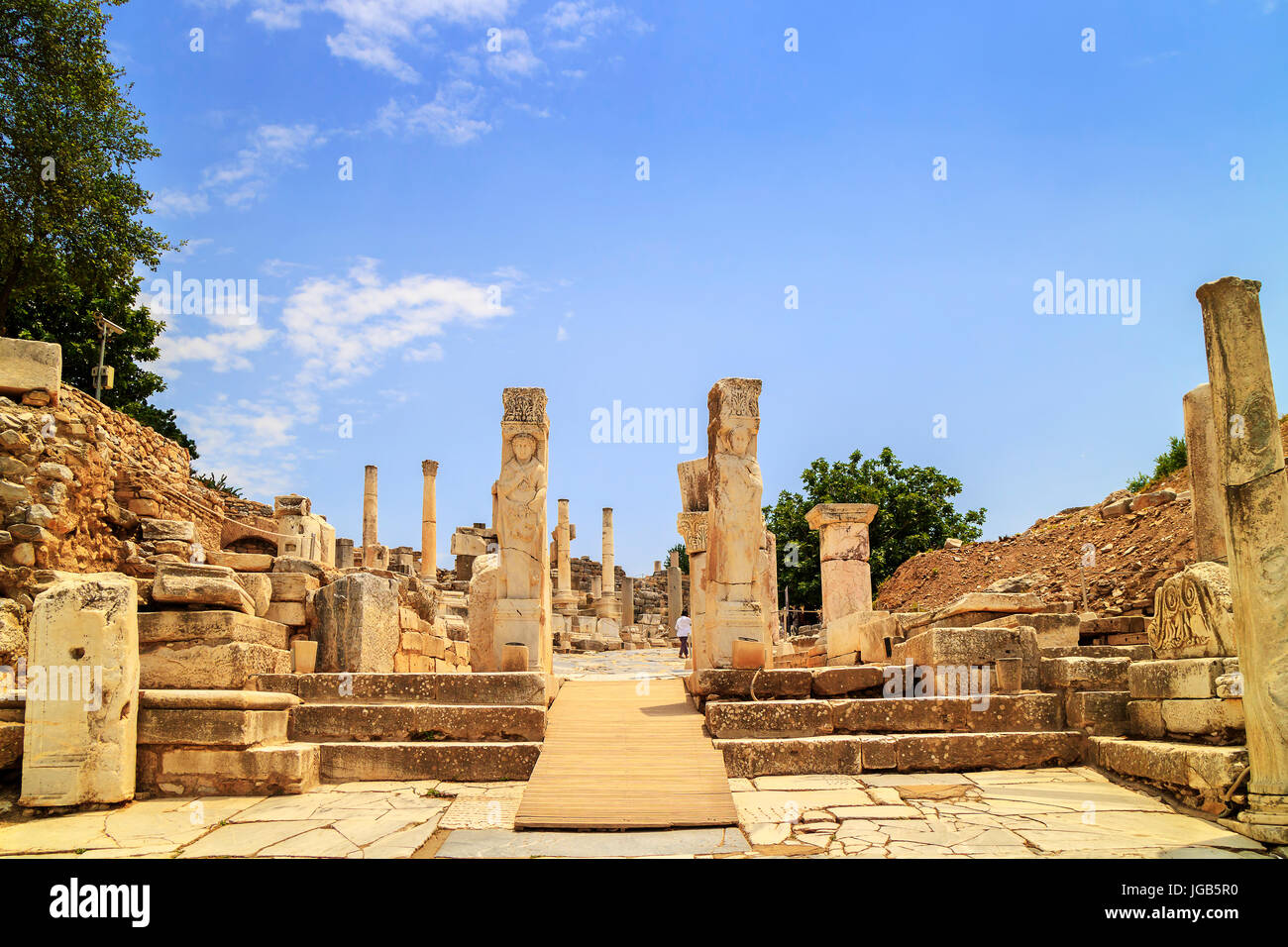 Il cancello di Heracles allo storico sito archeologico di Efeso in Turchia. Foto Stock