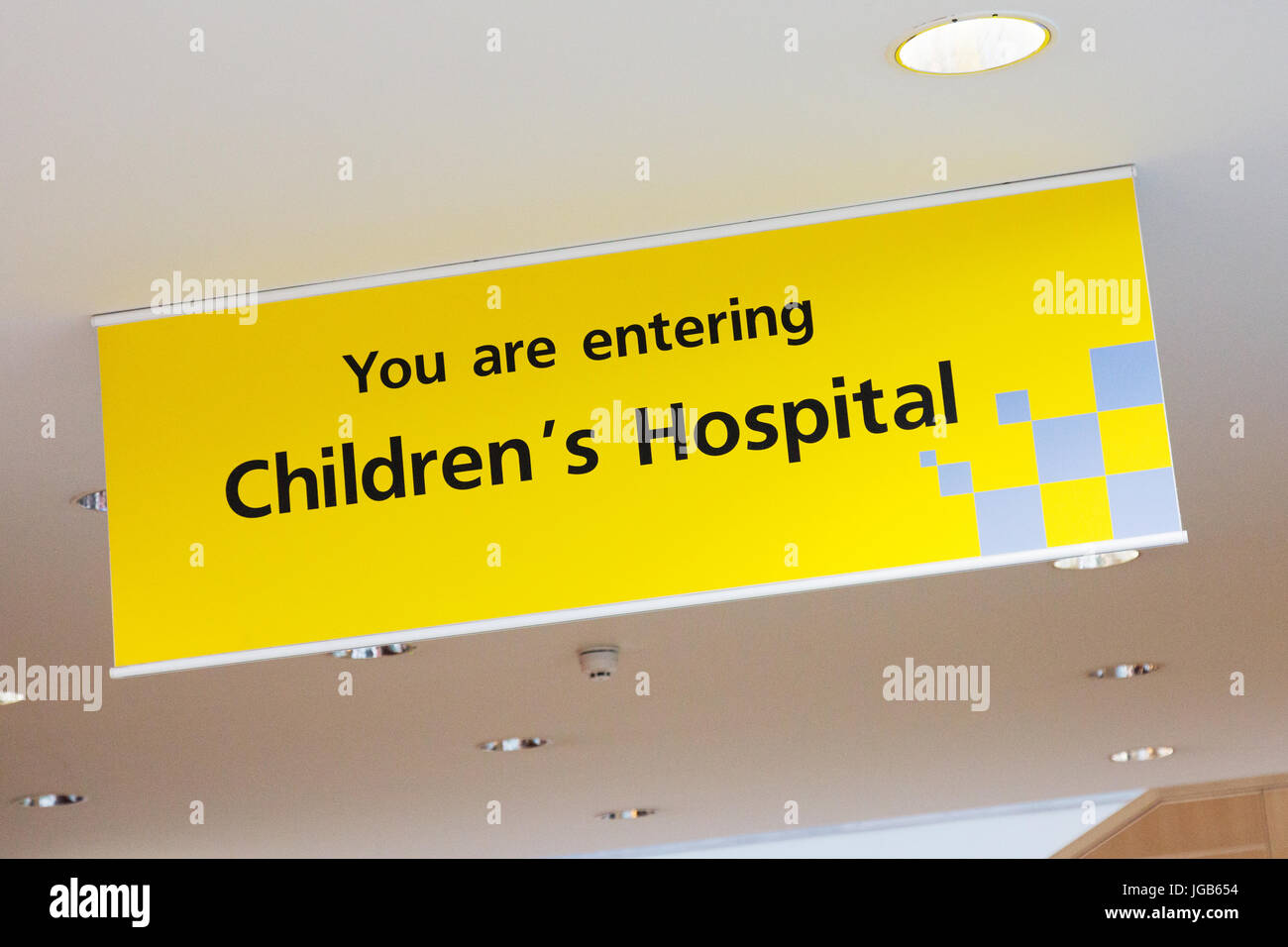 Ospedale dei bambini segno; l'Ospedale per bambini, John Radcliffe Hospital Oxford Regno Unito Foto Stock