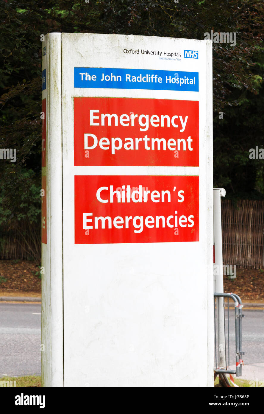 Incidente ed Emergenza UK - segno a John Radcliffe NHS Hospital, Oxford Inghilterra REGNO UNITO Foto Stock