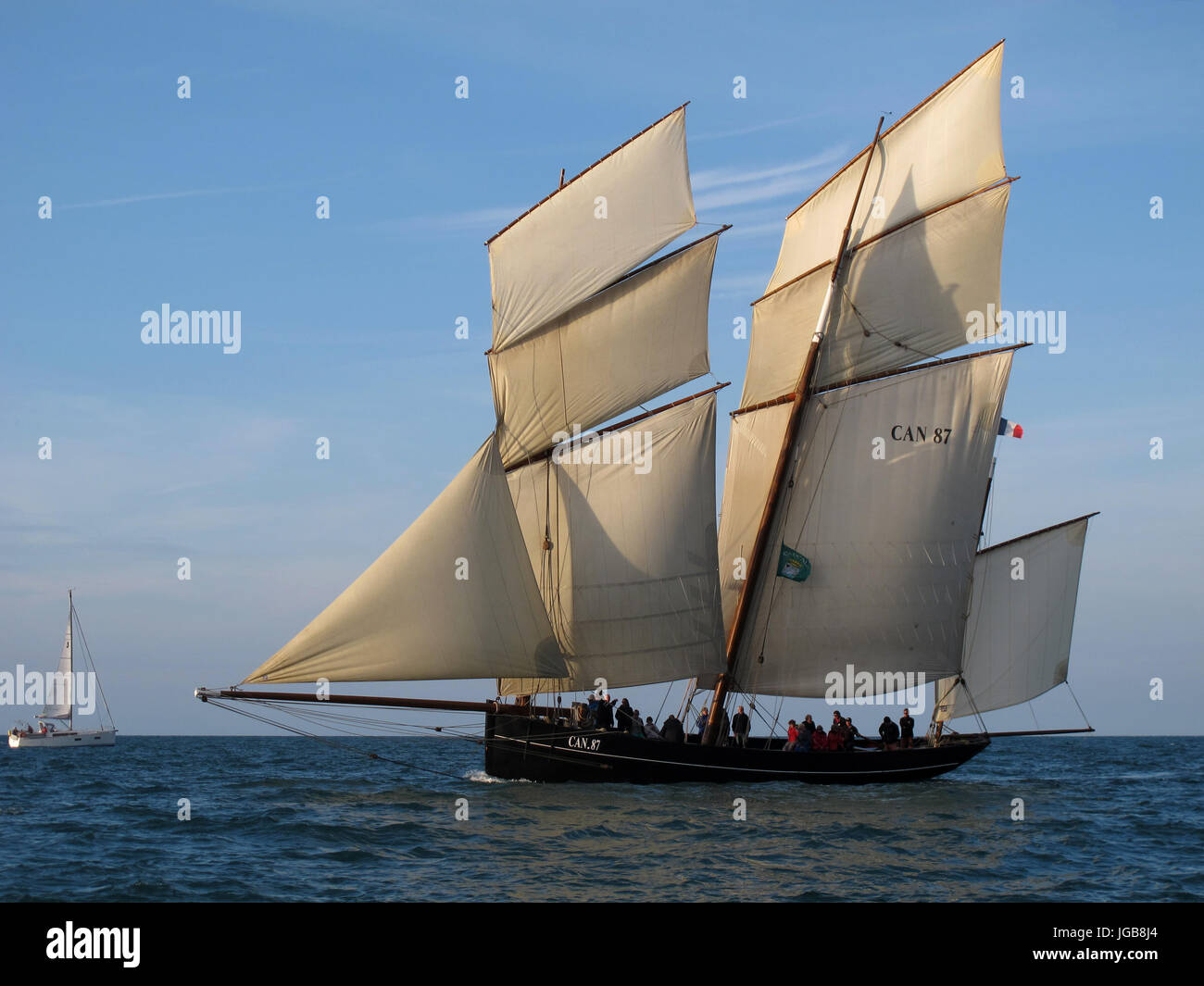 La Cancalaise, Antica Regata a vela, Binic porto vicino Saint-Brieuc, Cotes-d'Armor, Bretagne, Bretagna, Francia, Europa Foto Stock